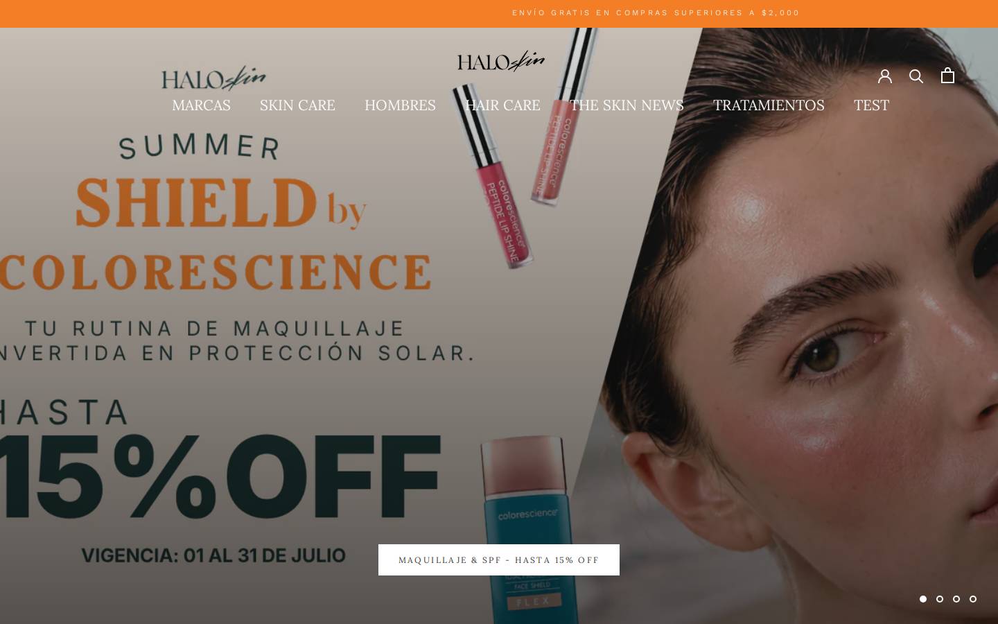 haloskin.mx homepage screenshot