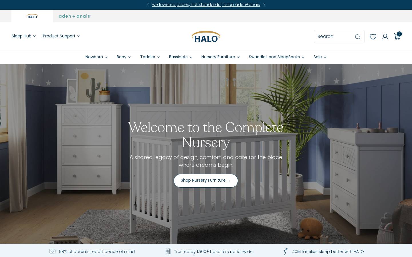 HALO Sleep homepage screenshot
