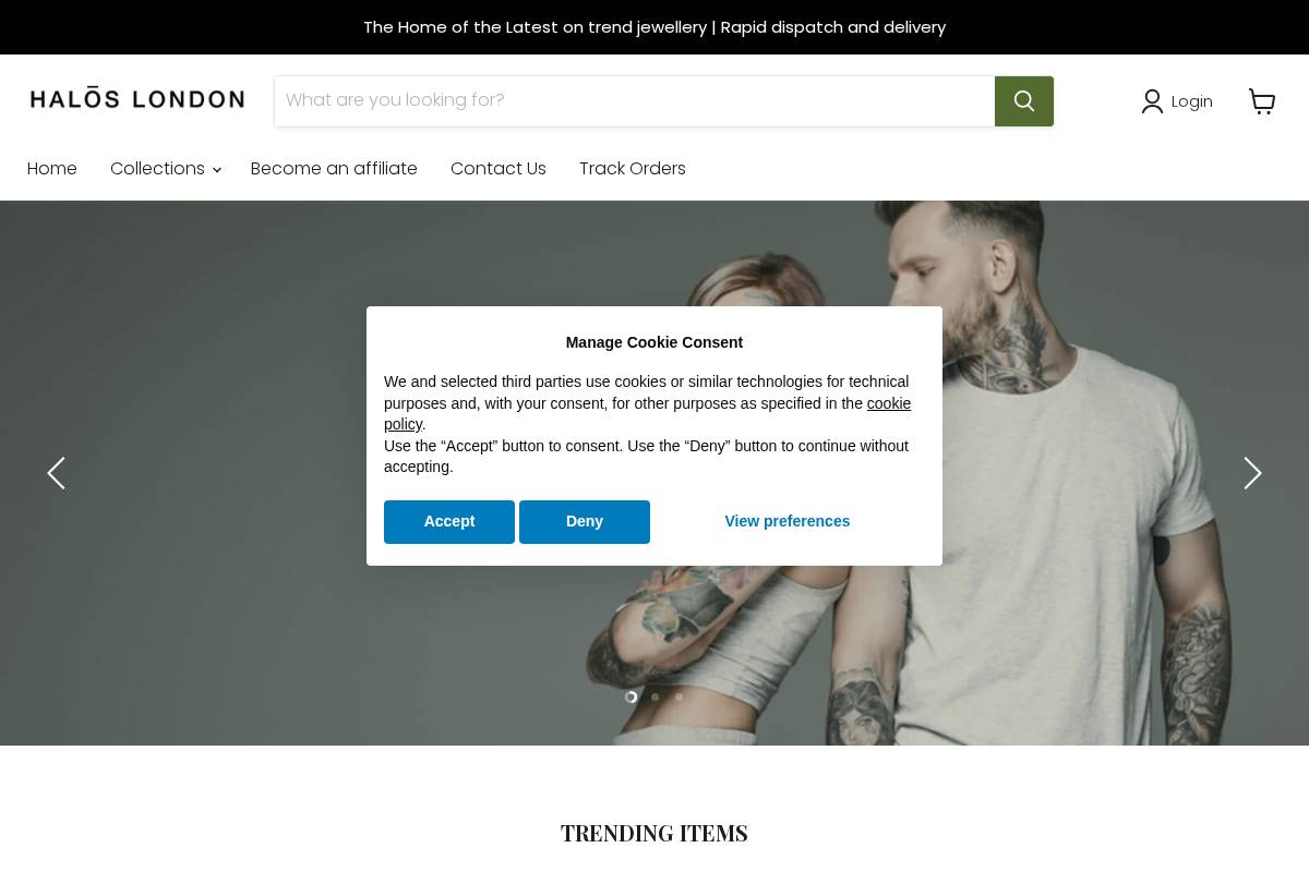 Halo’s London homepage screenshot