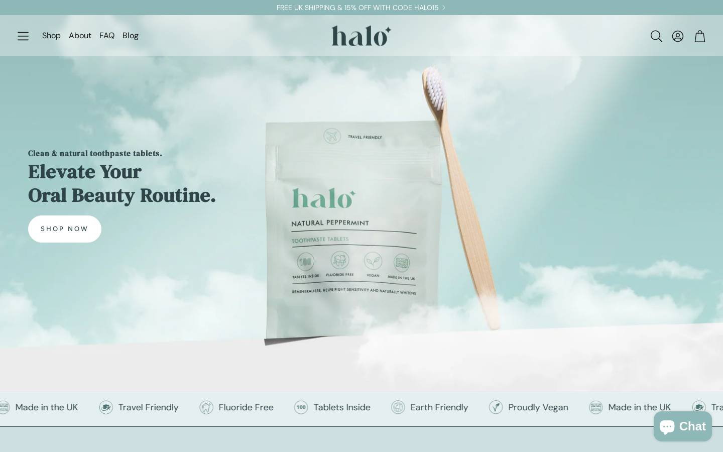 halotoothpaste.com homepage screenshot