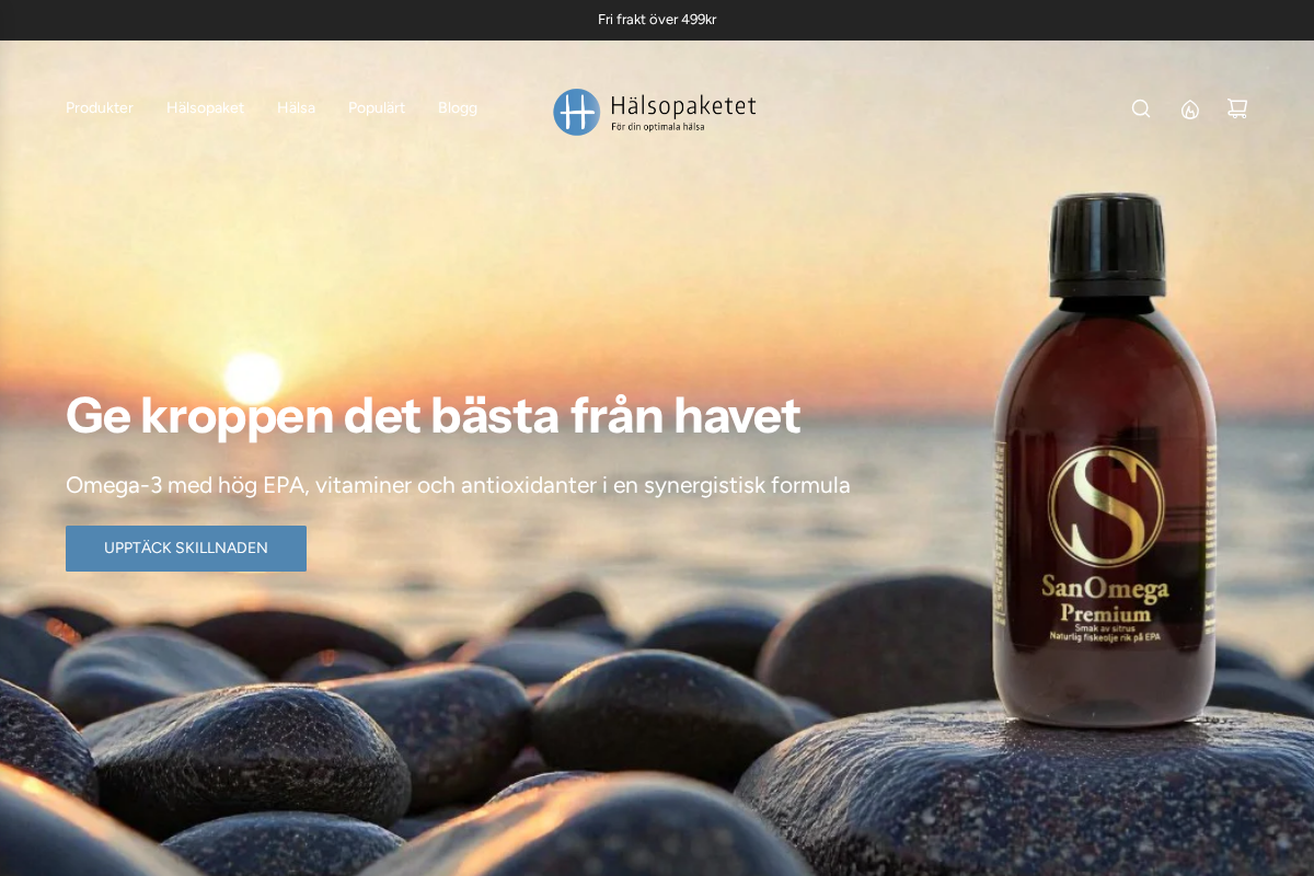 Hälsopaketet homepage screenshot