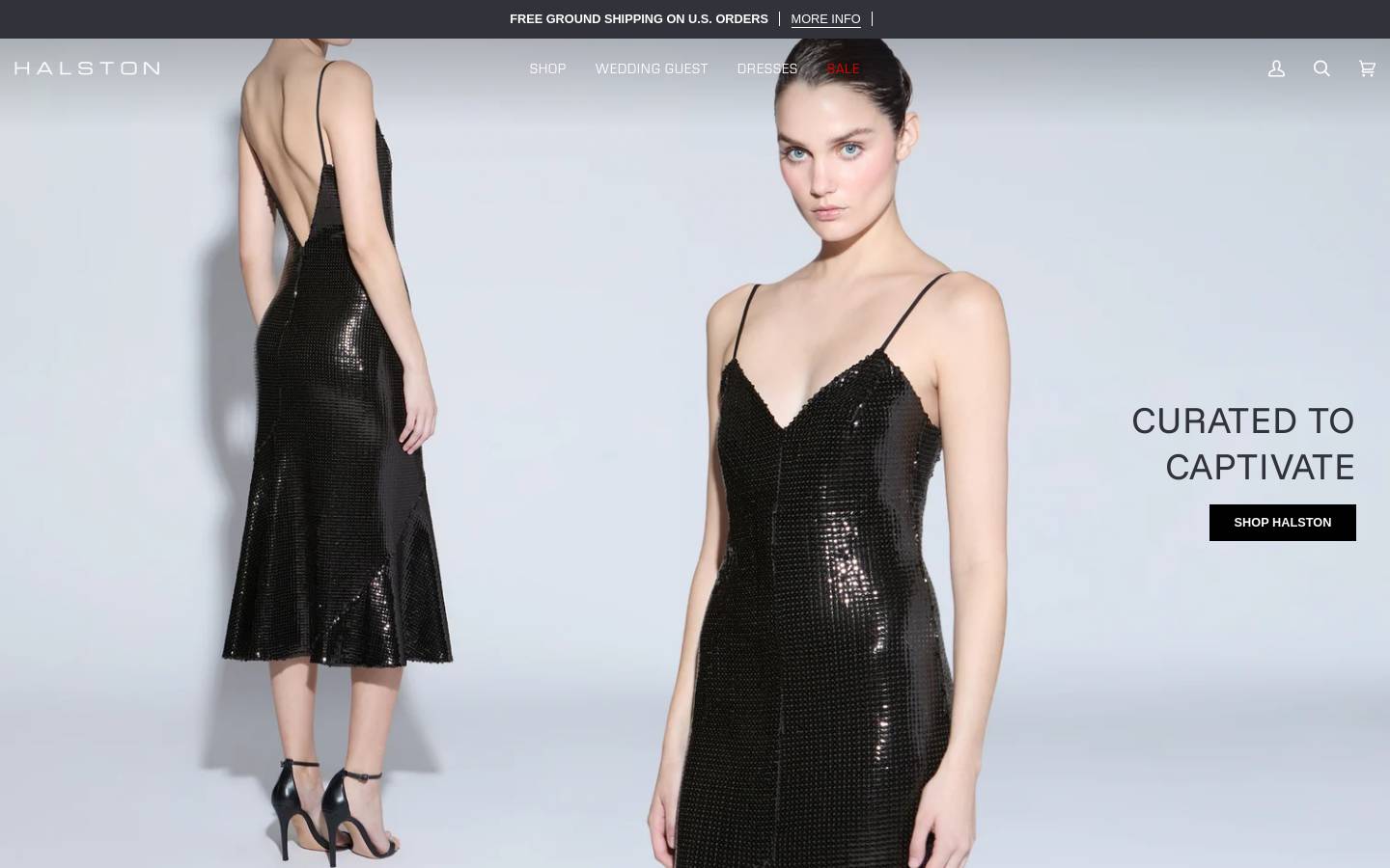 Halston homepage screenshot