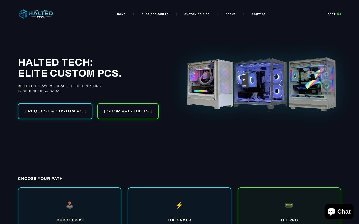 haltedtech.com homepage screenshot