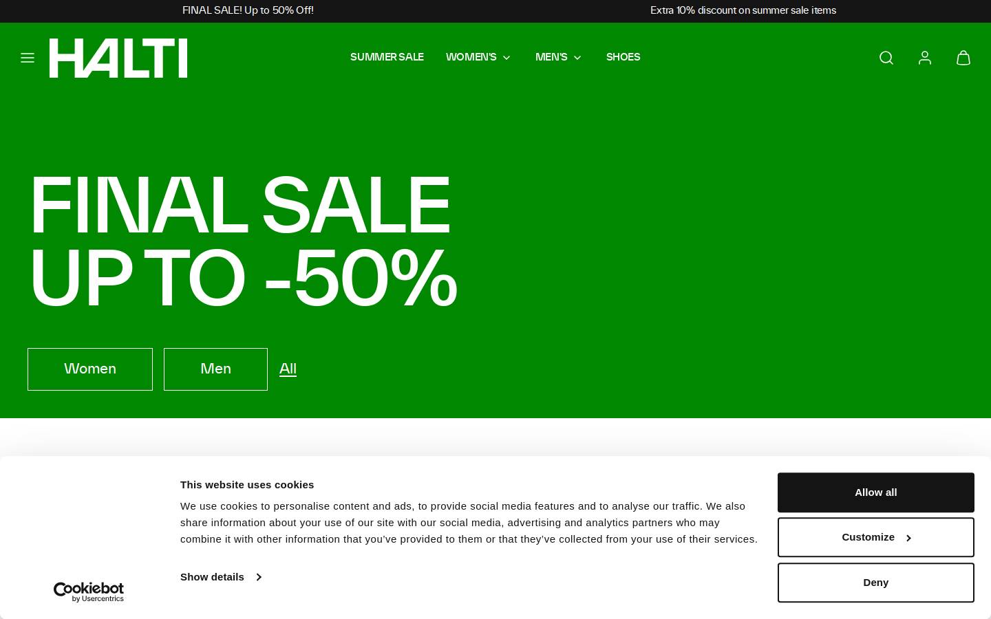 Halti homepage screenshot
