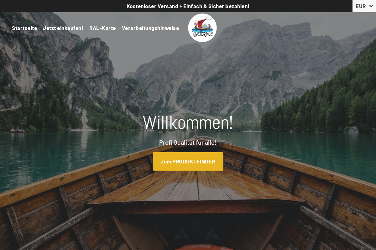 Halvar homepage screenshot
