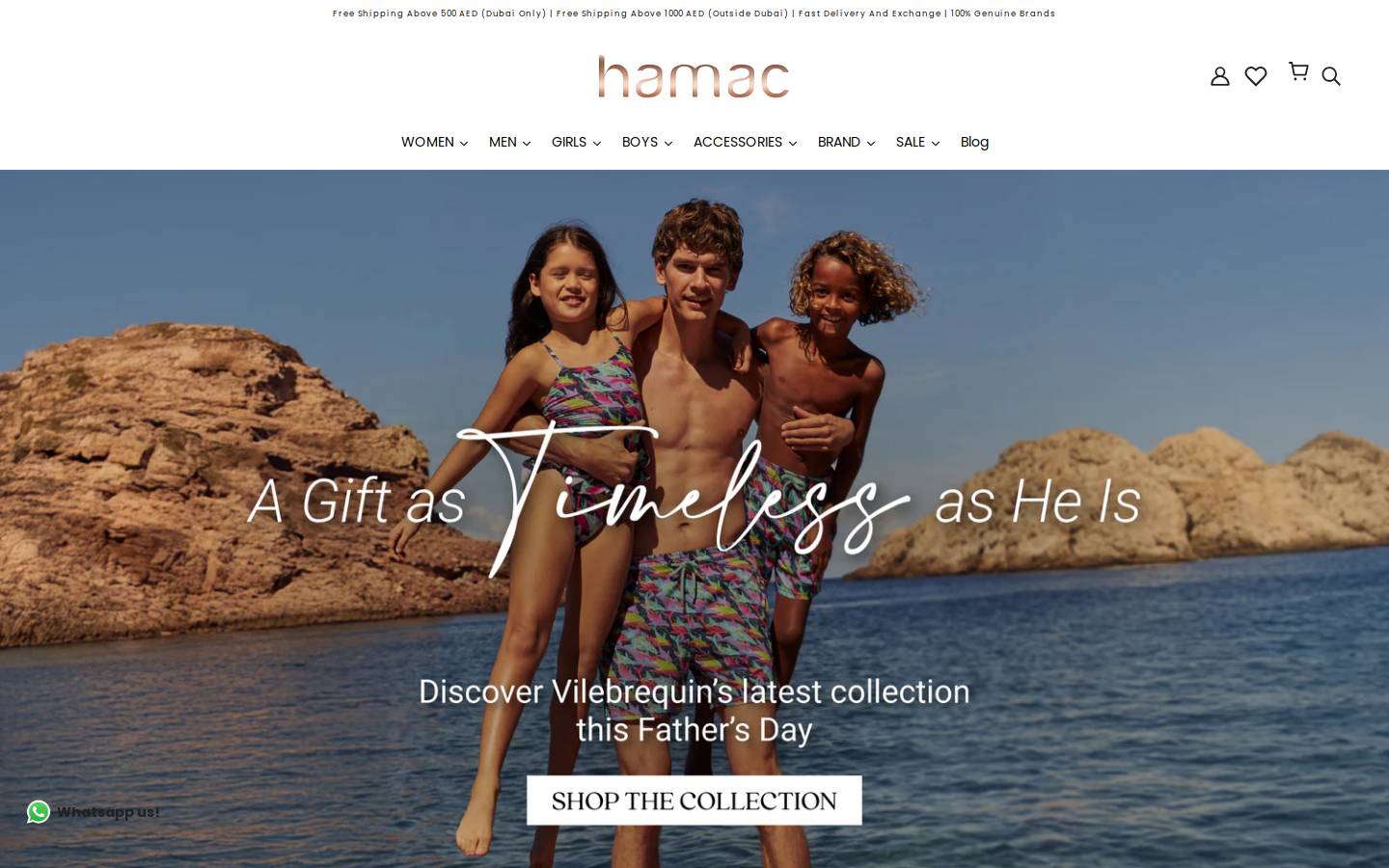 hamac beach boutique homepage screenshot