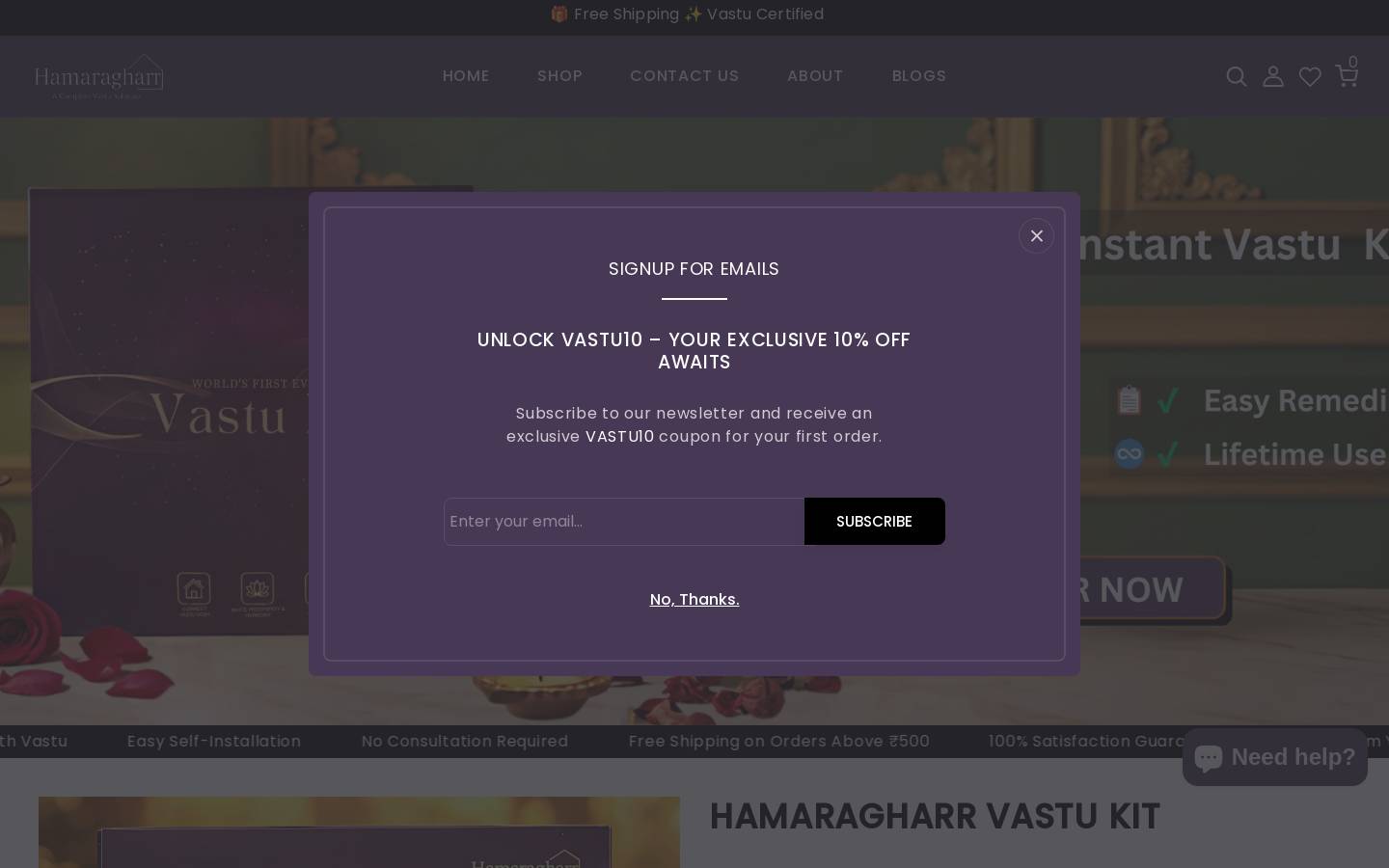 hamaragharr.in homepage screenshot