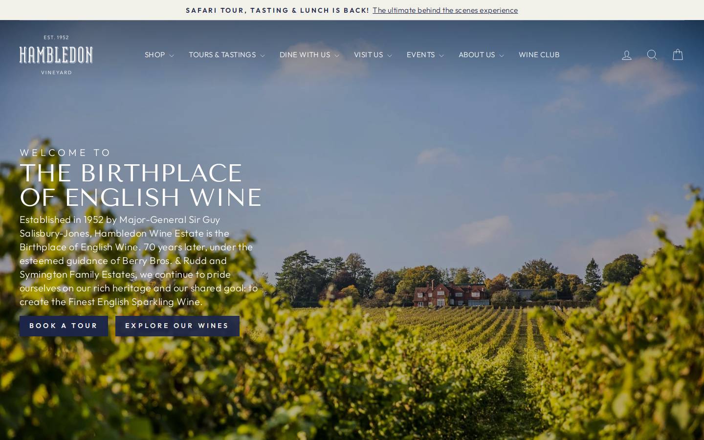 hambledonvineyard.co.uk homepage screenshot