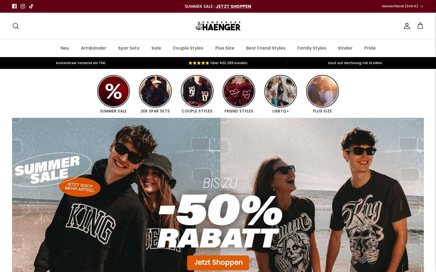 Hamburger Hänger homepage screenshot