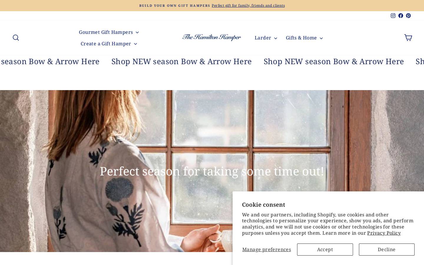 Hamiltonhampers homepage screenshot