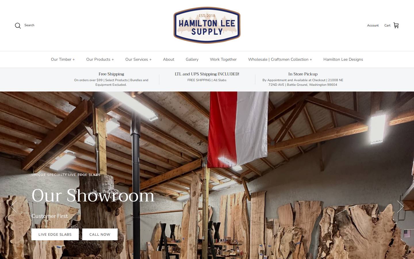 hamiltonleesupply.com homepage screenshot