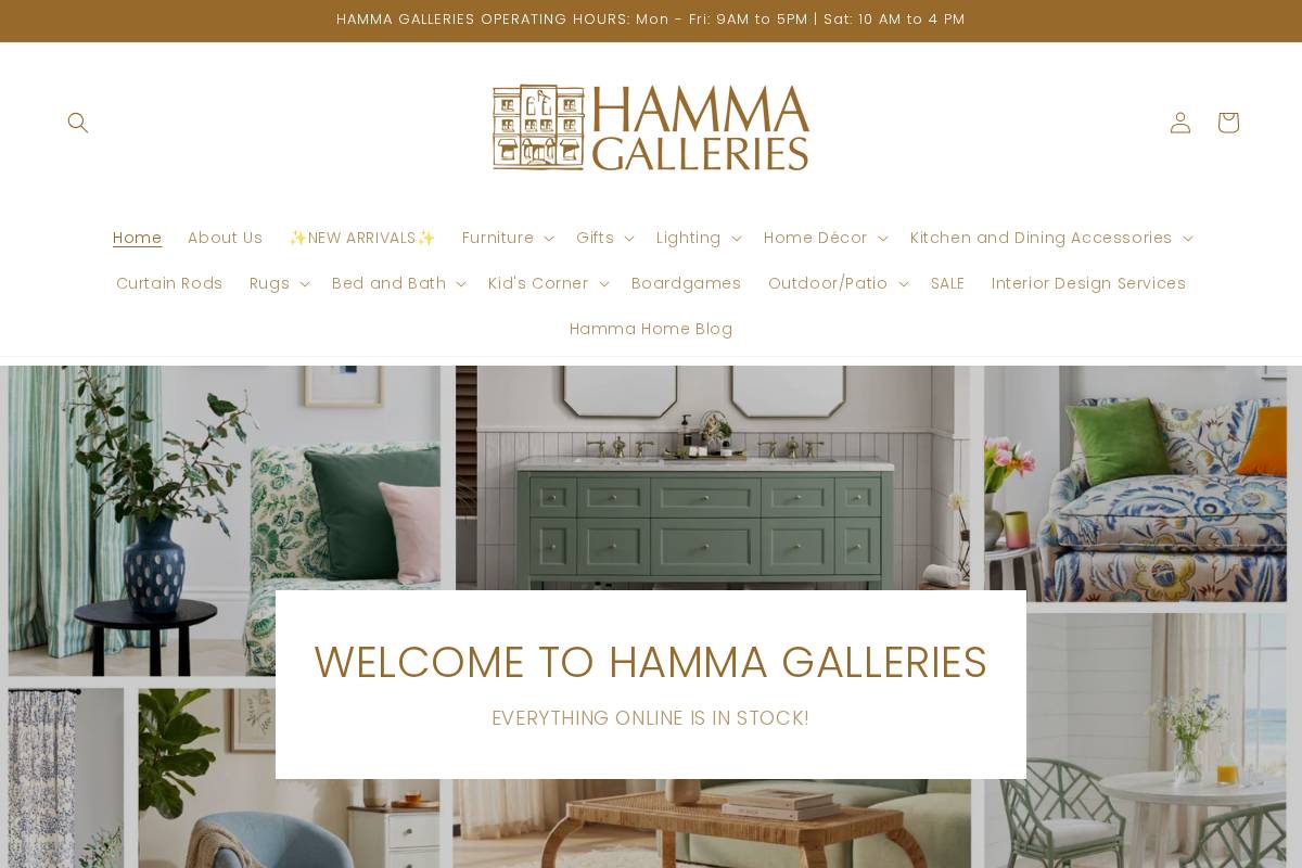 hammagalleries.com homepage screenshot