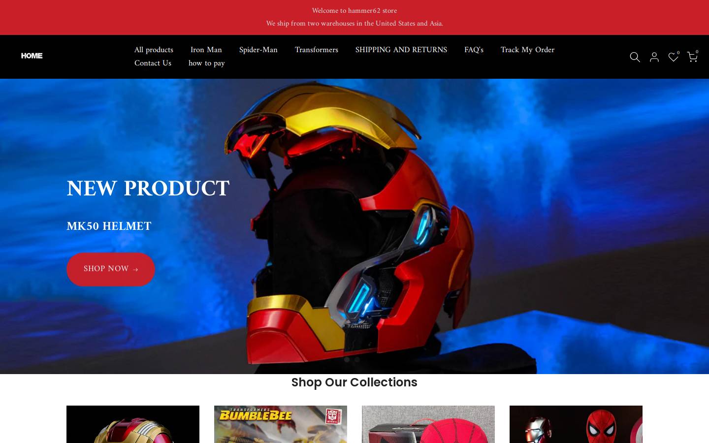 Hammer62 homepage screenshot