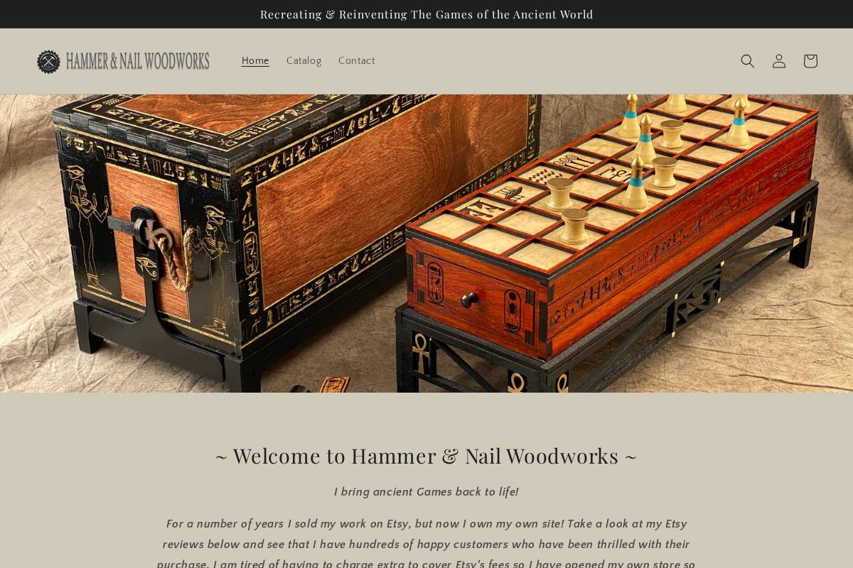 hammerandnailwoodworks.com homepage screenshot