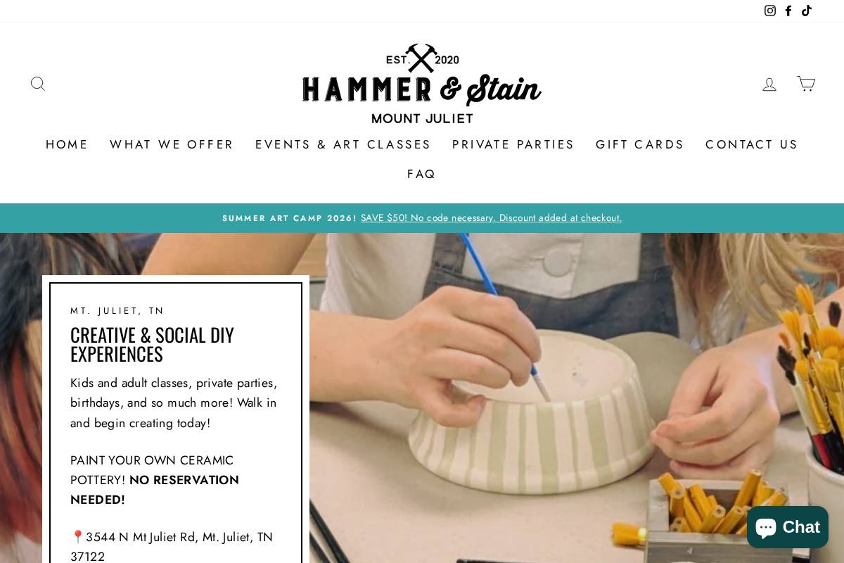 hammerandstainmountjuliet.com homepage screenshot