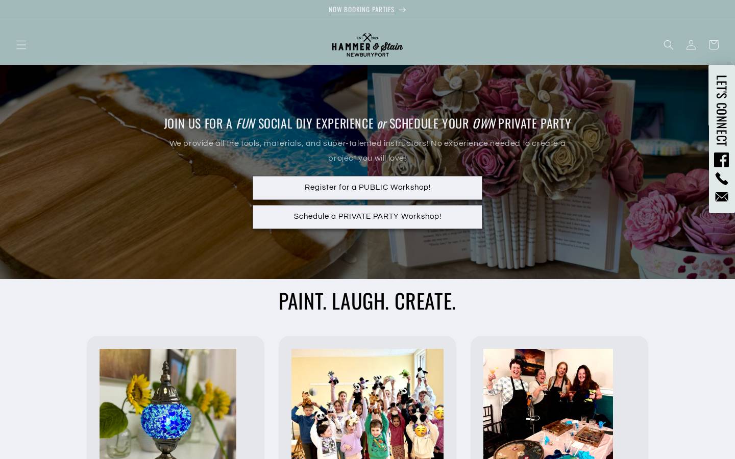 hammerandstainnewburyport.com homepage screenshot
