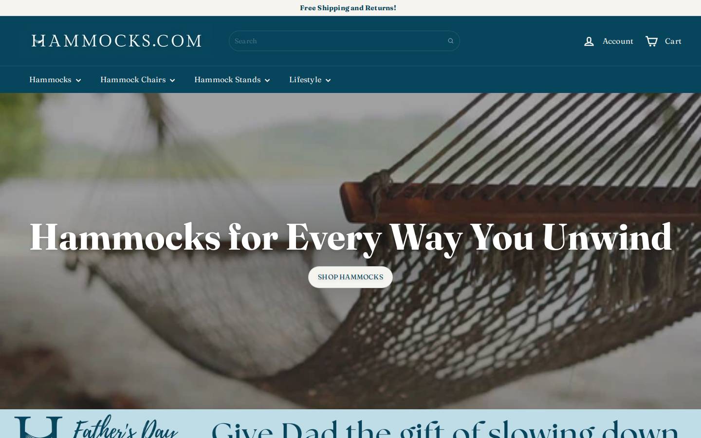 Hammocks homepage screenshot