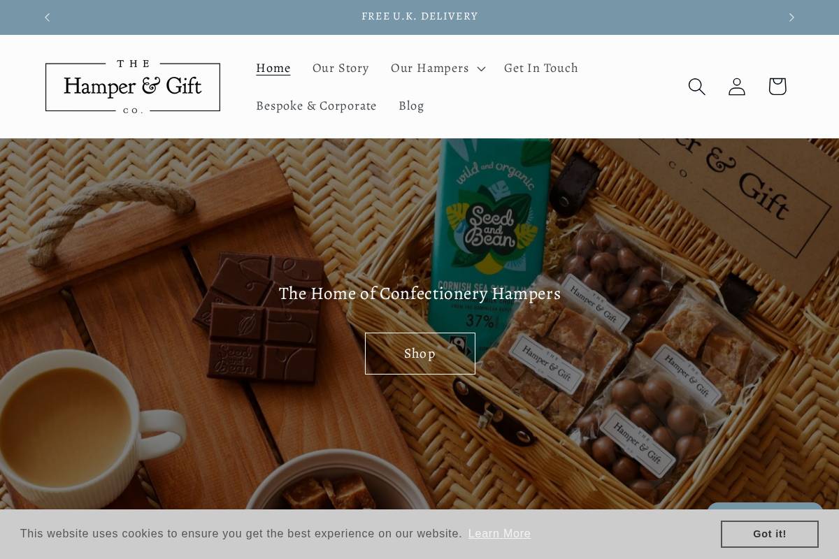 Hamperandgift homepage screenshot