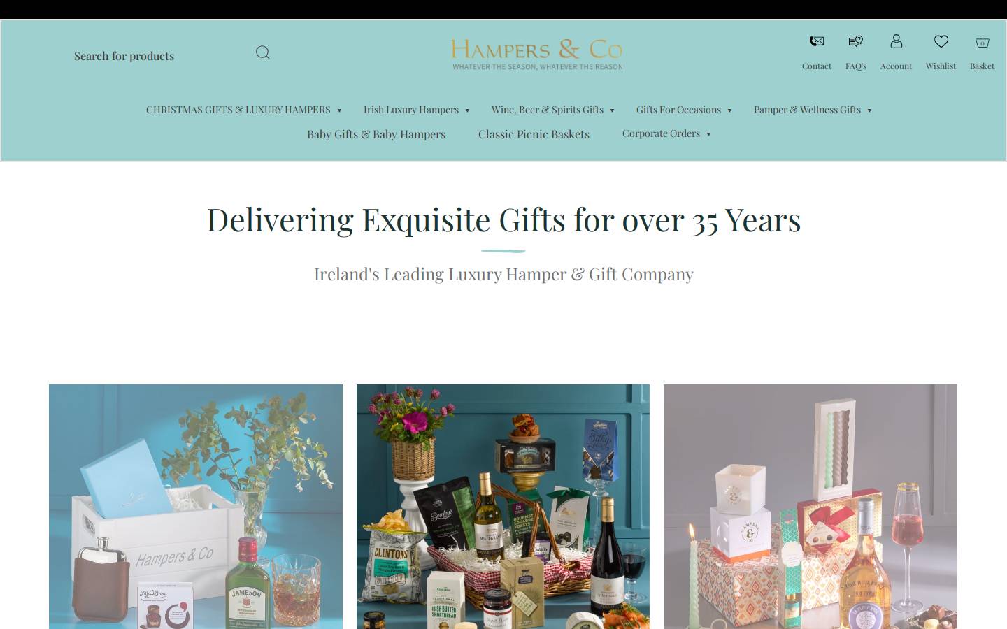 Hampers & Co homepage screenshot