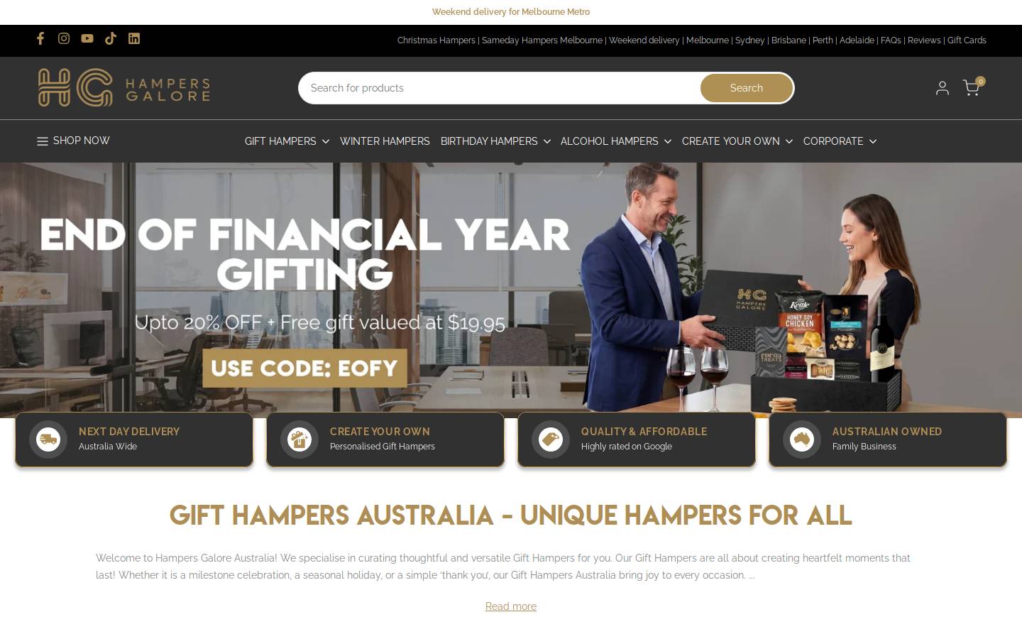 hampersgalore.co.nz homepage screenshot