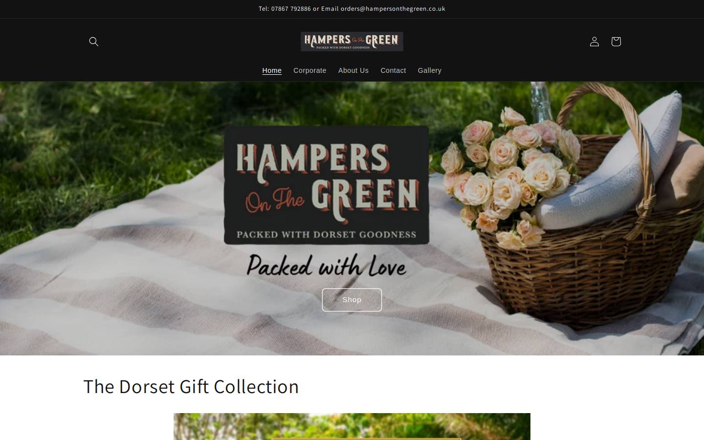 hampersonthegreen.co.uk homepage screenshot