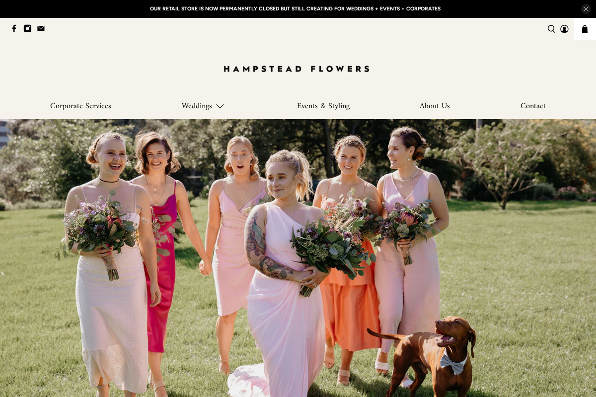 hampsteadflowers.com.au homepage screenshot
