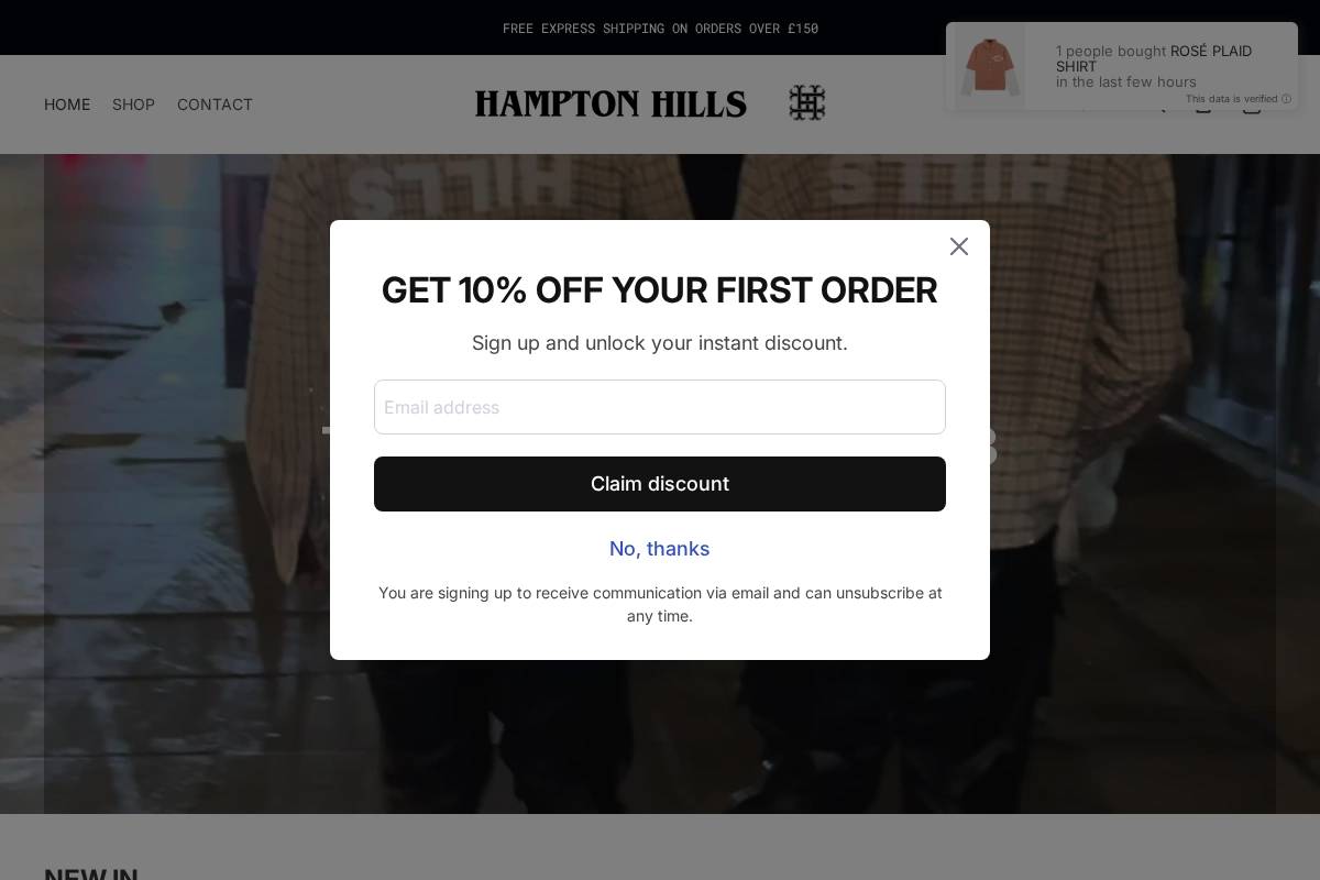 hamptonhills.co.uk homepage screenshot