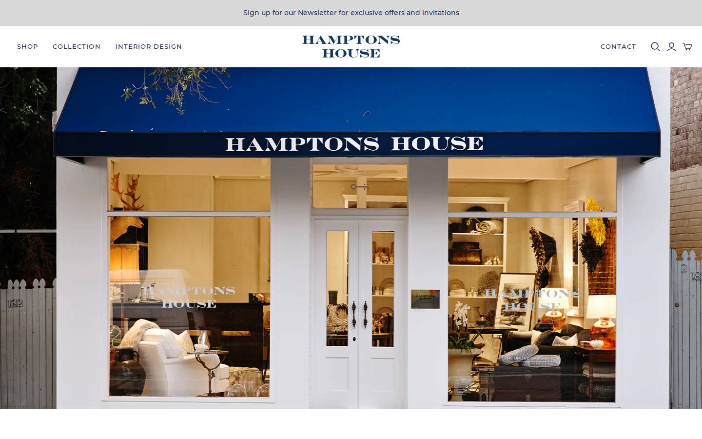 hamptonshouse.com.au homepage screenshot
