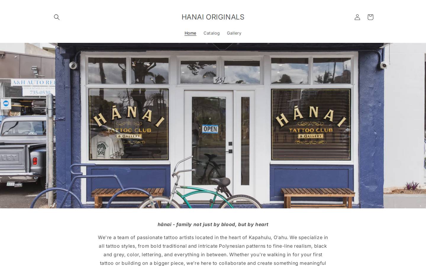 hanaioriginals.com homepage screenshot