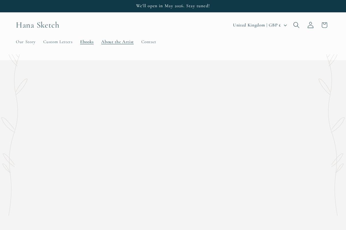 hanasketch.com homepage screenshot