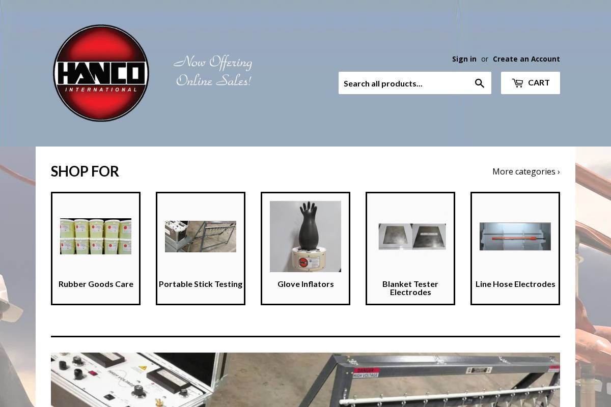 hanco.shop homepage screenshot