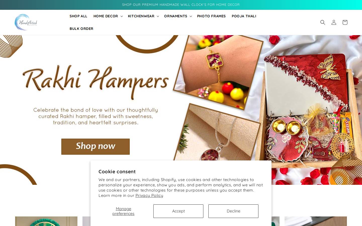 handarted.com homepage screenshot