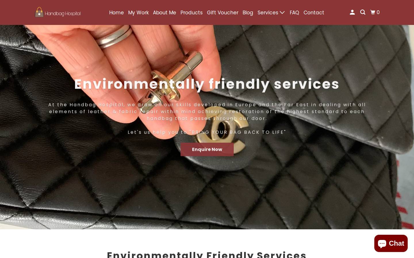 handbaghospital.ie homepage screenshot