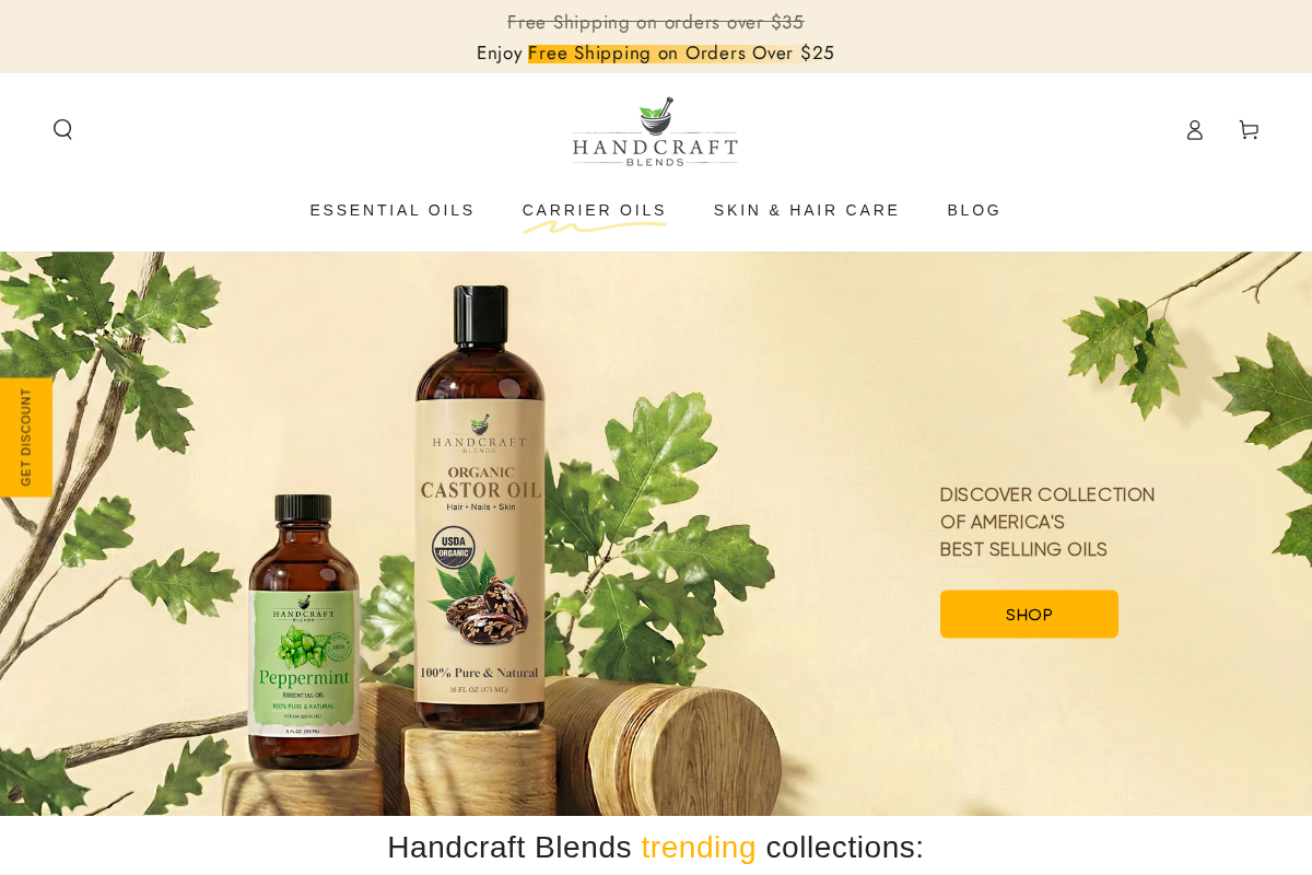 Handcraft Blends homepage screenshot