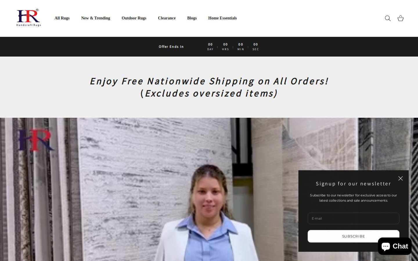 handcraftrug.com homepage screenshot