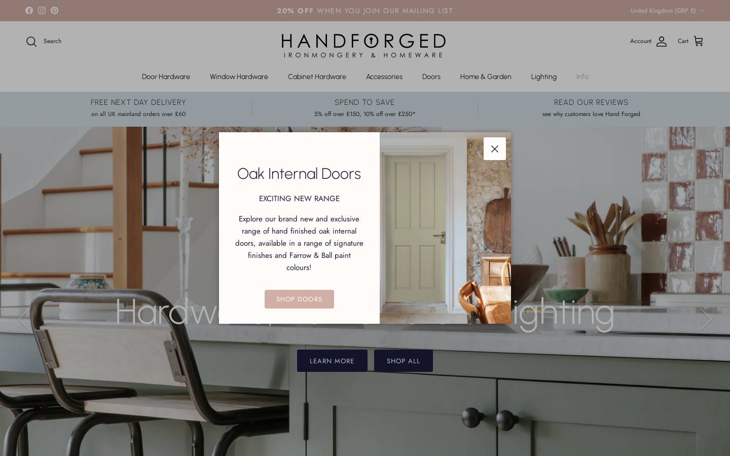 handforged.co.uk homepage screenshot