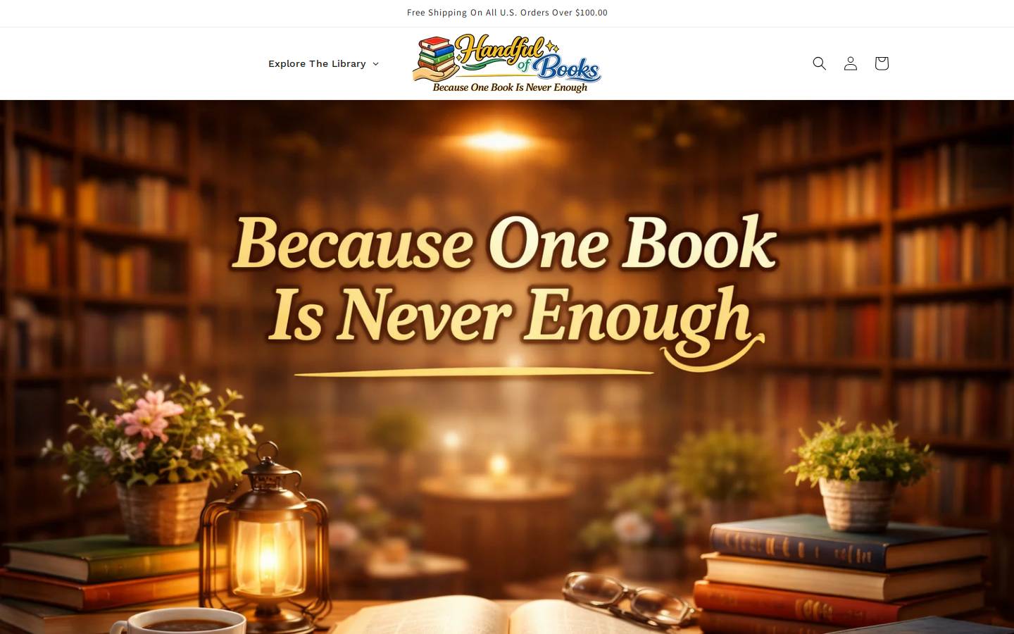 handfulofbooks.com homepage screenshot