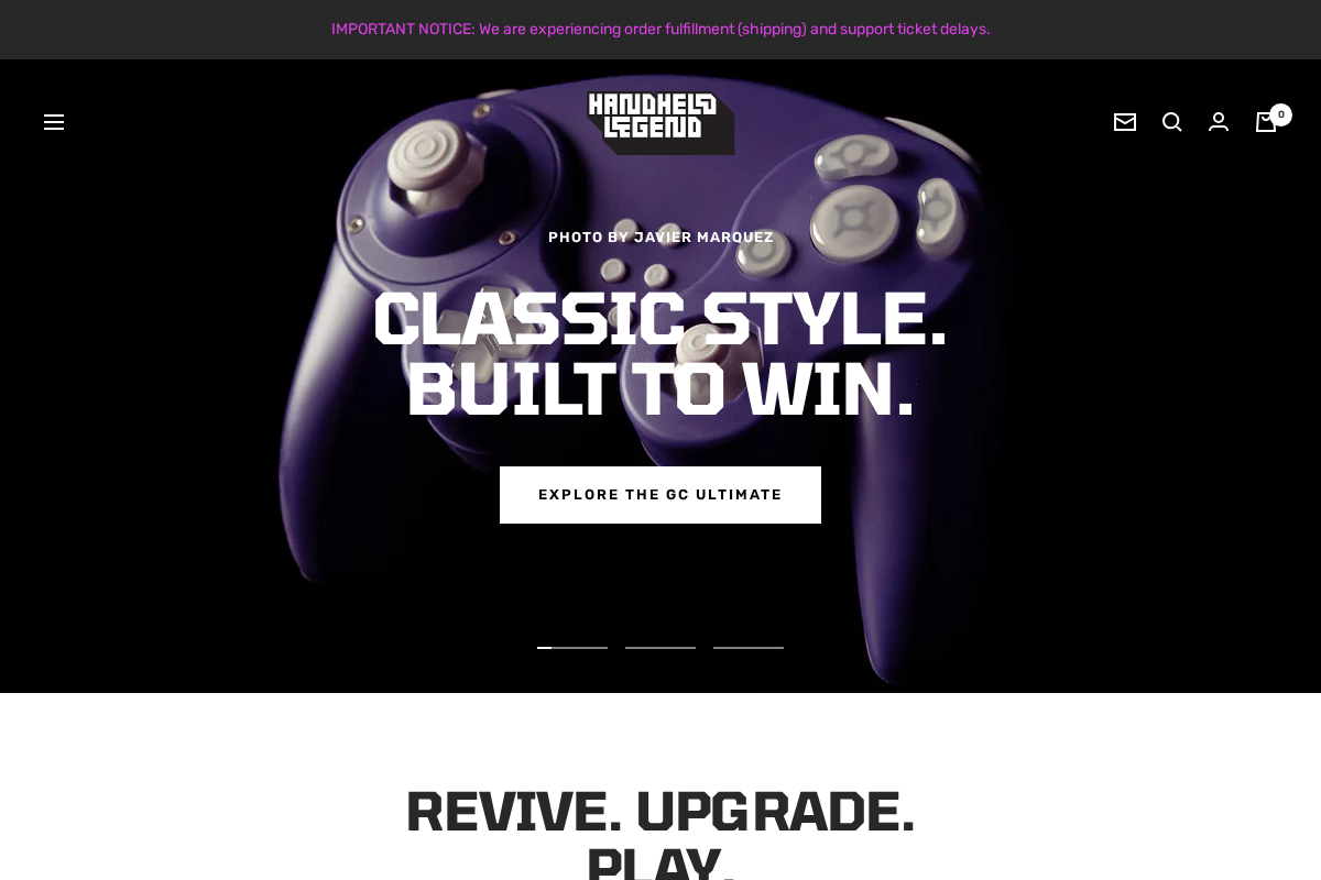 Handheldlegend homepage screenshot