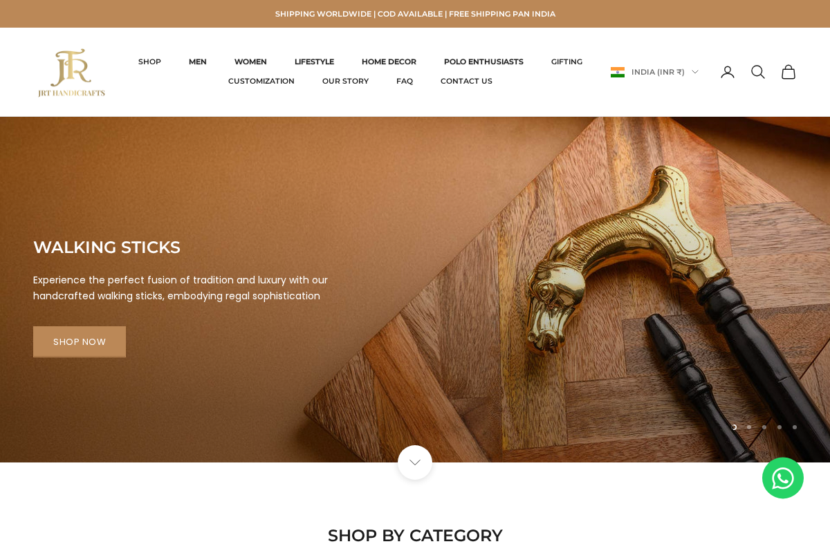 JRT Handicrafts homepage screenshot