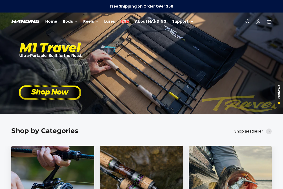 HANDING Fishing Tackle homepage screenshot