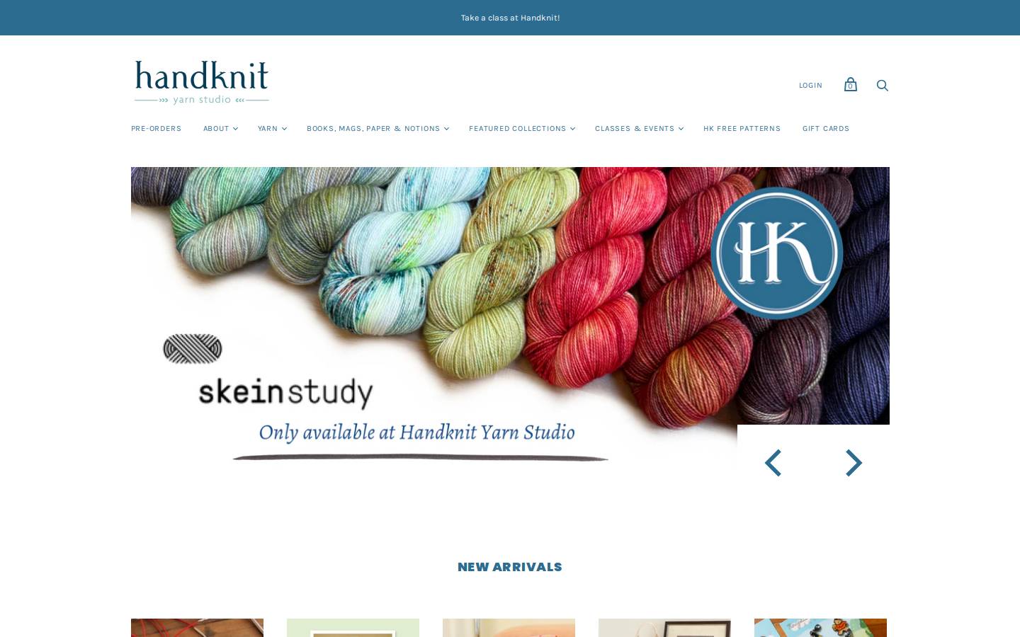 handknityarnstudio.com homepage screenshot