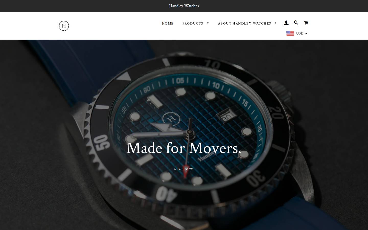 handleywatches.com homepage screenshot