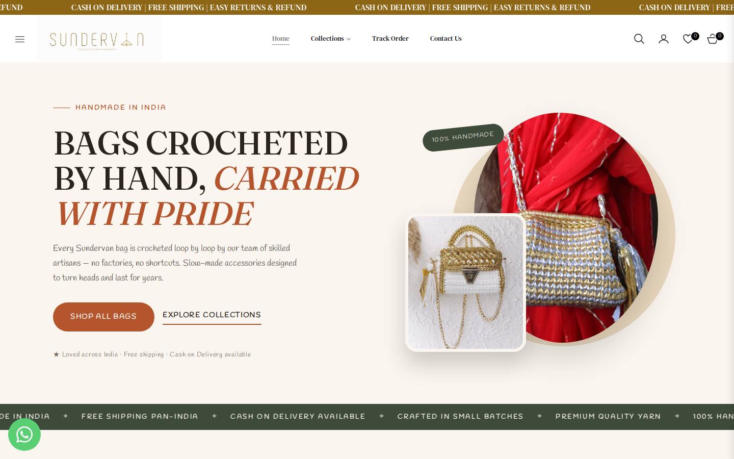 handmade-by-sundervan.com homepage screenshot