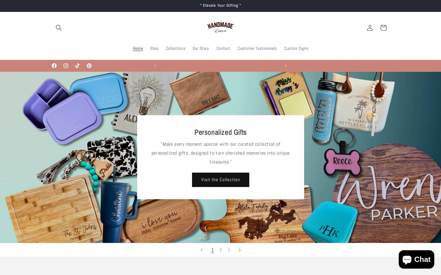 handmade-karma.com homepage screenshot