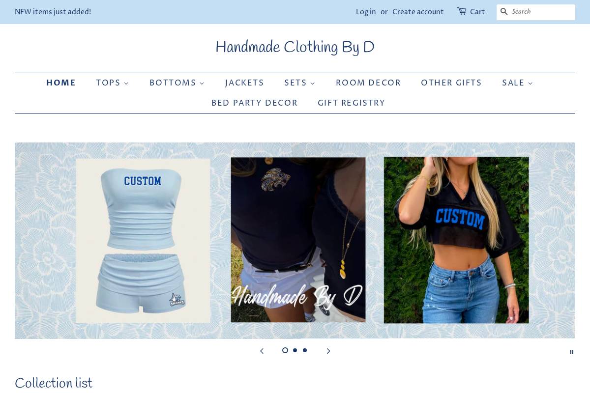 handmadebyd.com homepage screenshot