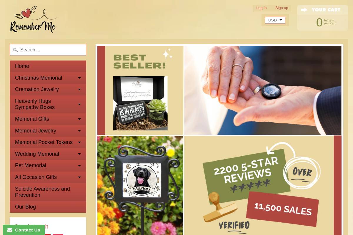 handmadebyrememberme.com homepage screenshot