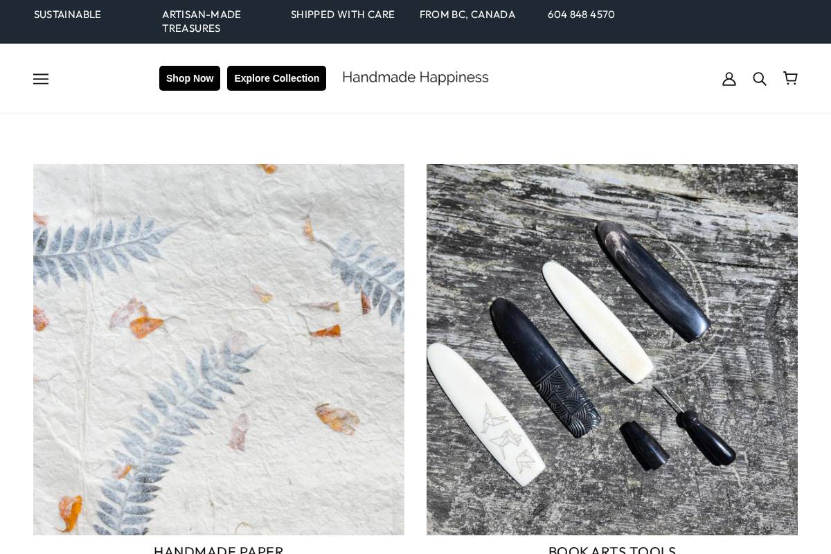 handmadehappiness.ca homepage screenshot