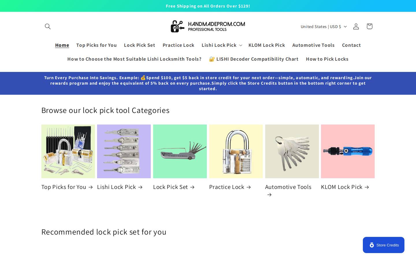 handmadeprom.com homepage screenshot