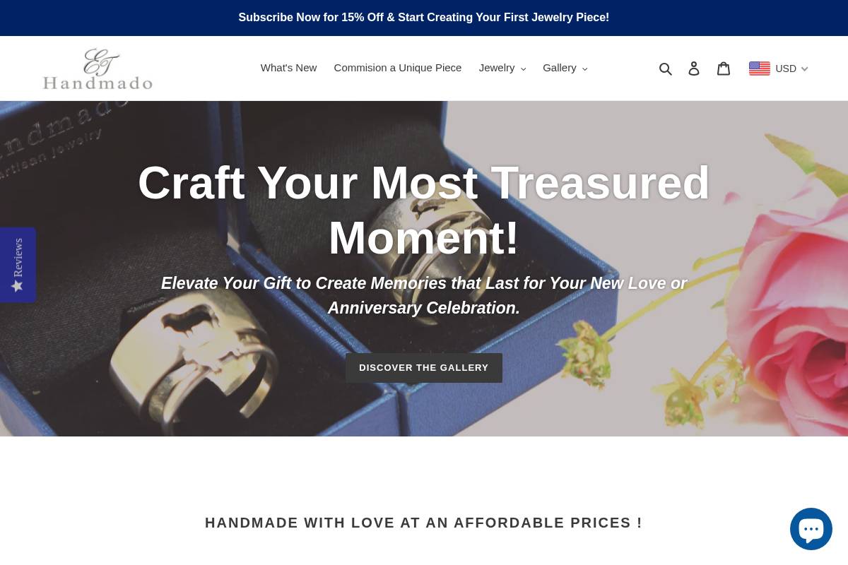 handmado.com homepage screenshot