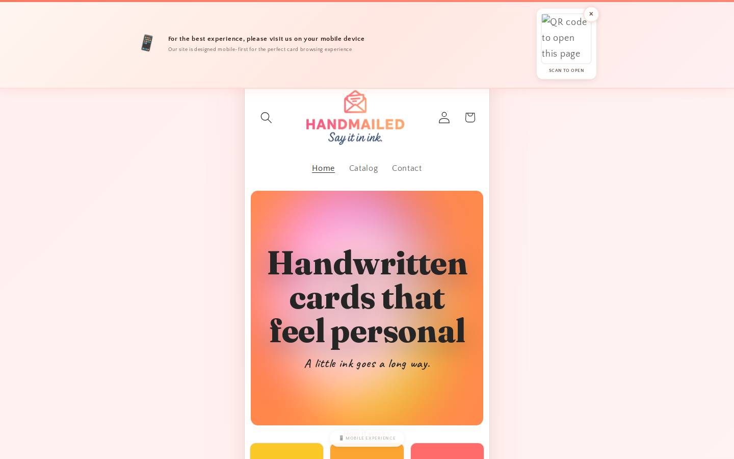 handmailed.in homepage screenshot